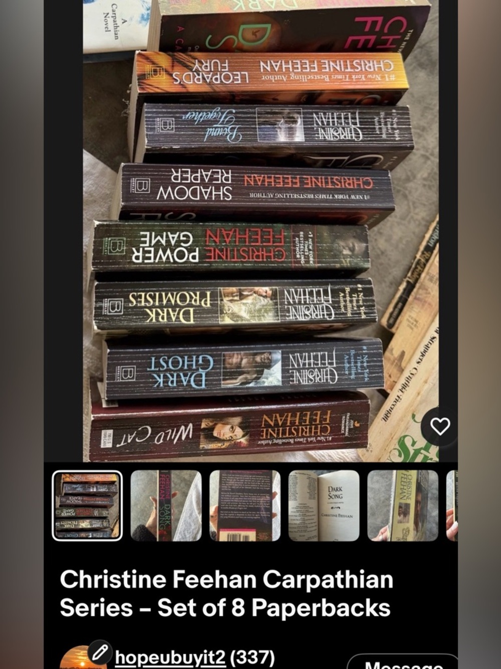 Christine Feehan Paperback Book Set - Dark Romantic Series - Multi Color Spines